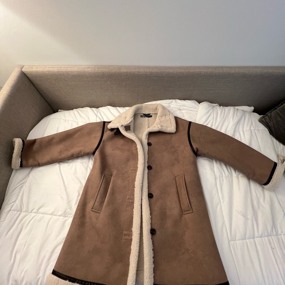 Zara buttoned double face coat - Picture 2 of 3